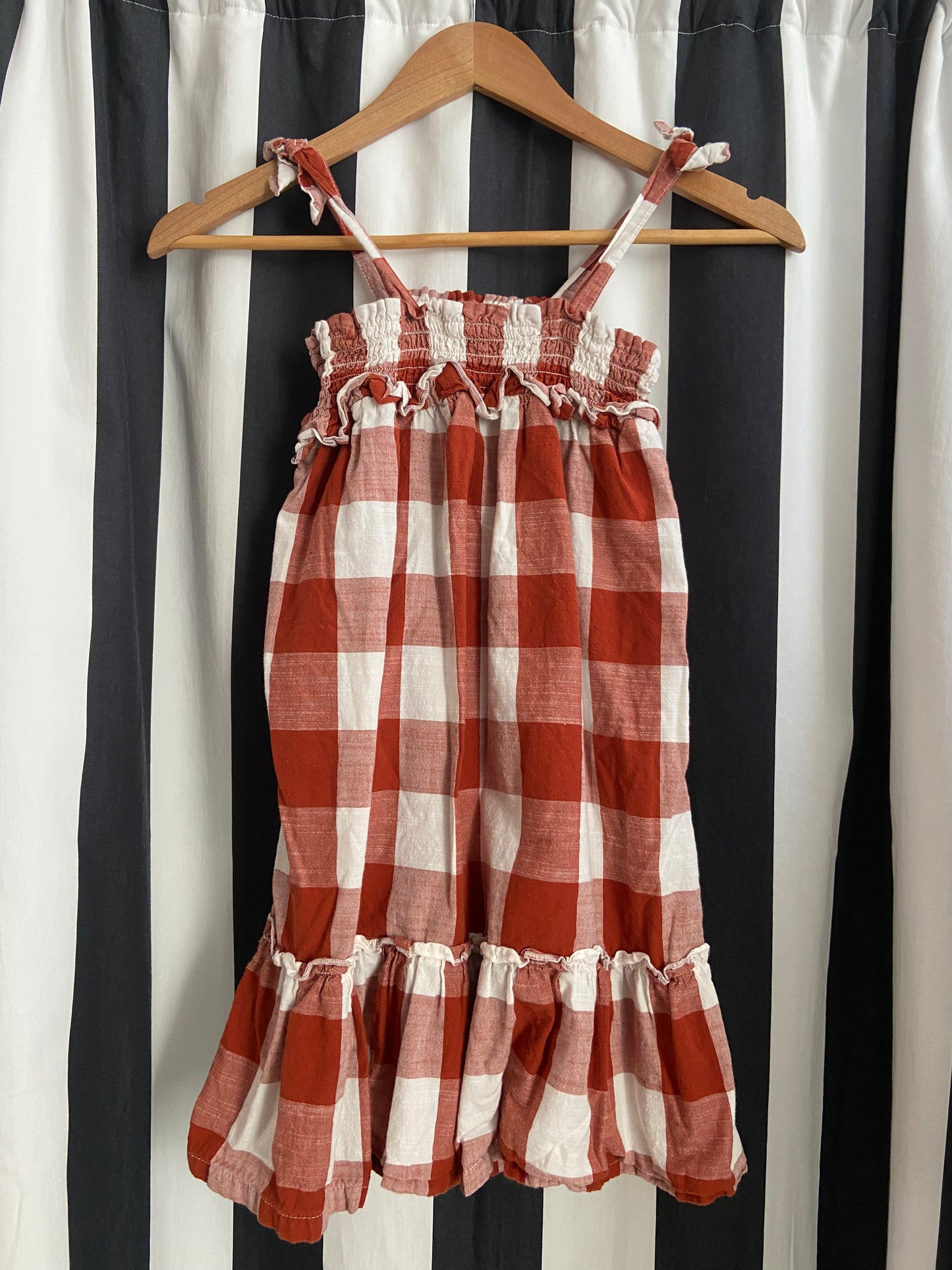 Little.Ones red and white gingham dress size 7
