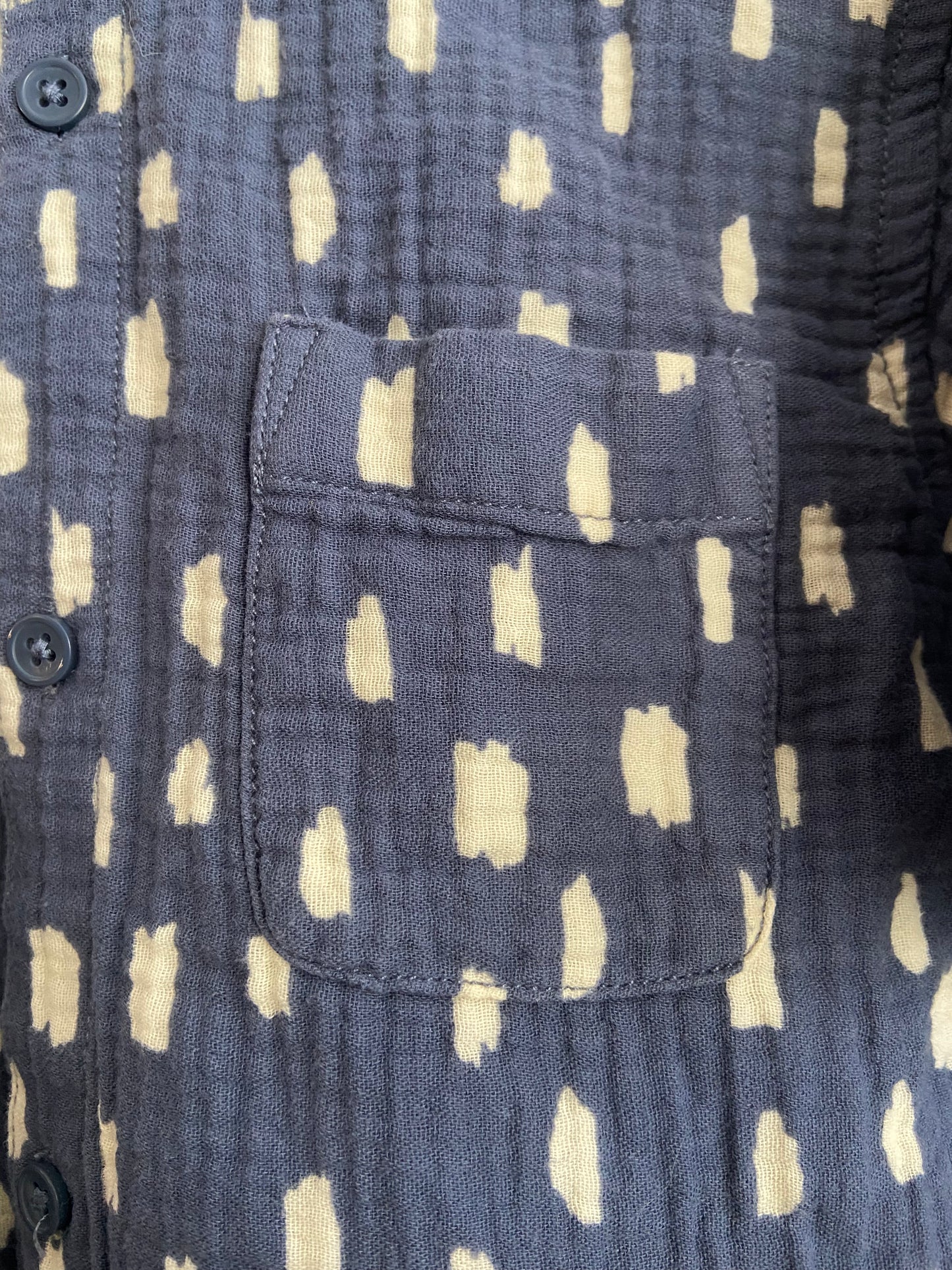 Little. Ones navy and white short sleeve button-up size 8