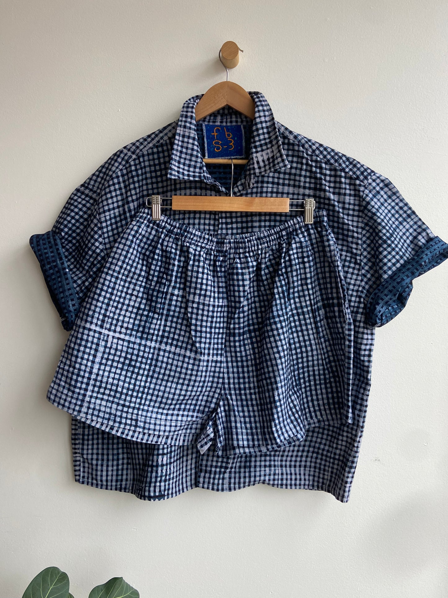 Marked down from $100: Fahari Bazaar Sudi blue checked shorts SS 1-3