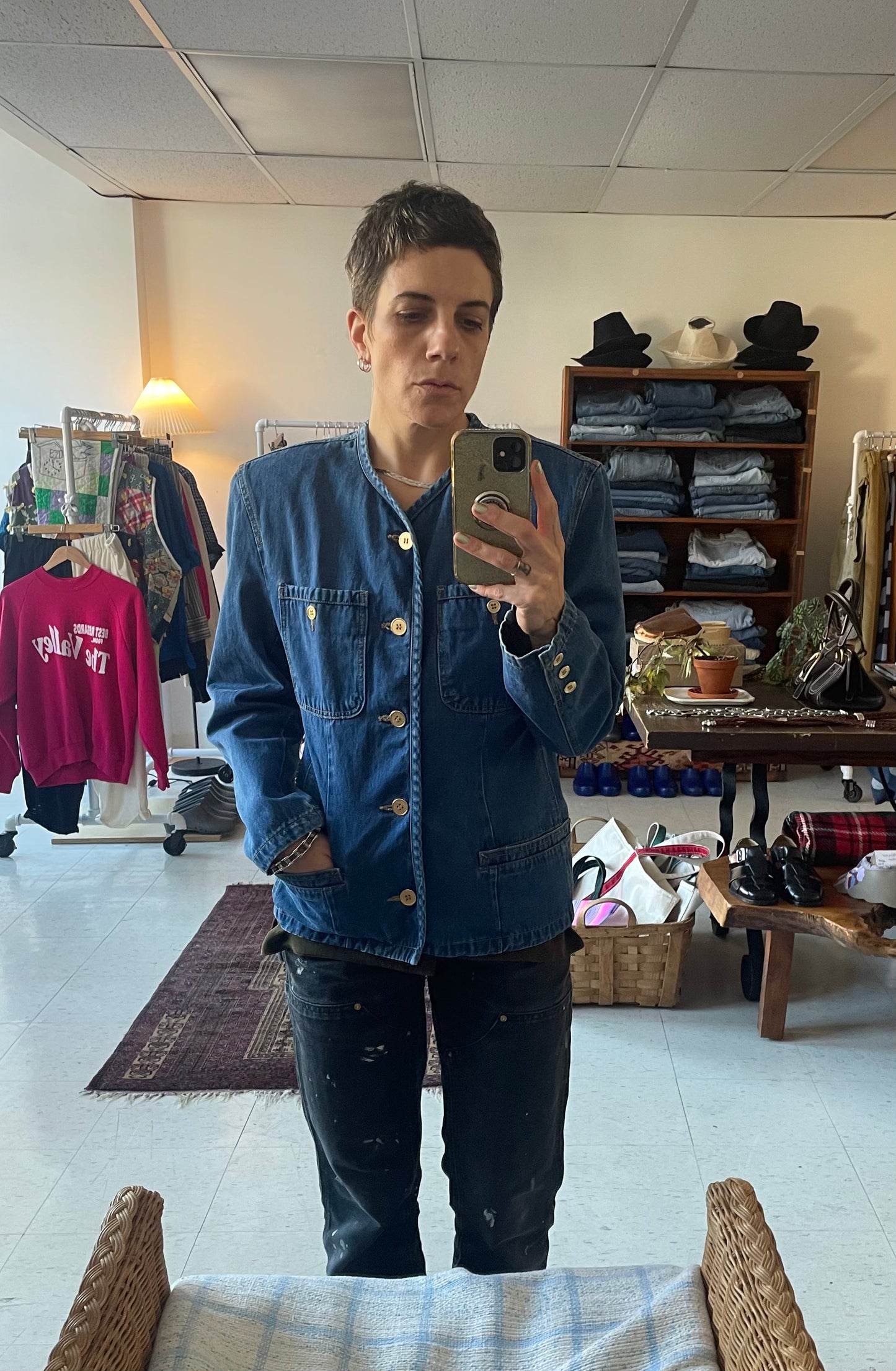 Jean Jacket with Shoulder Pads SS1