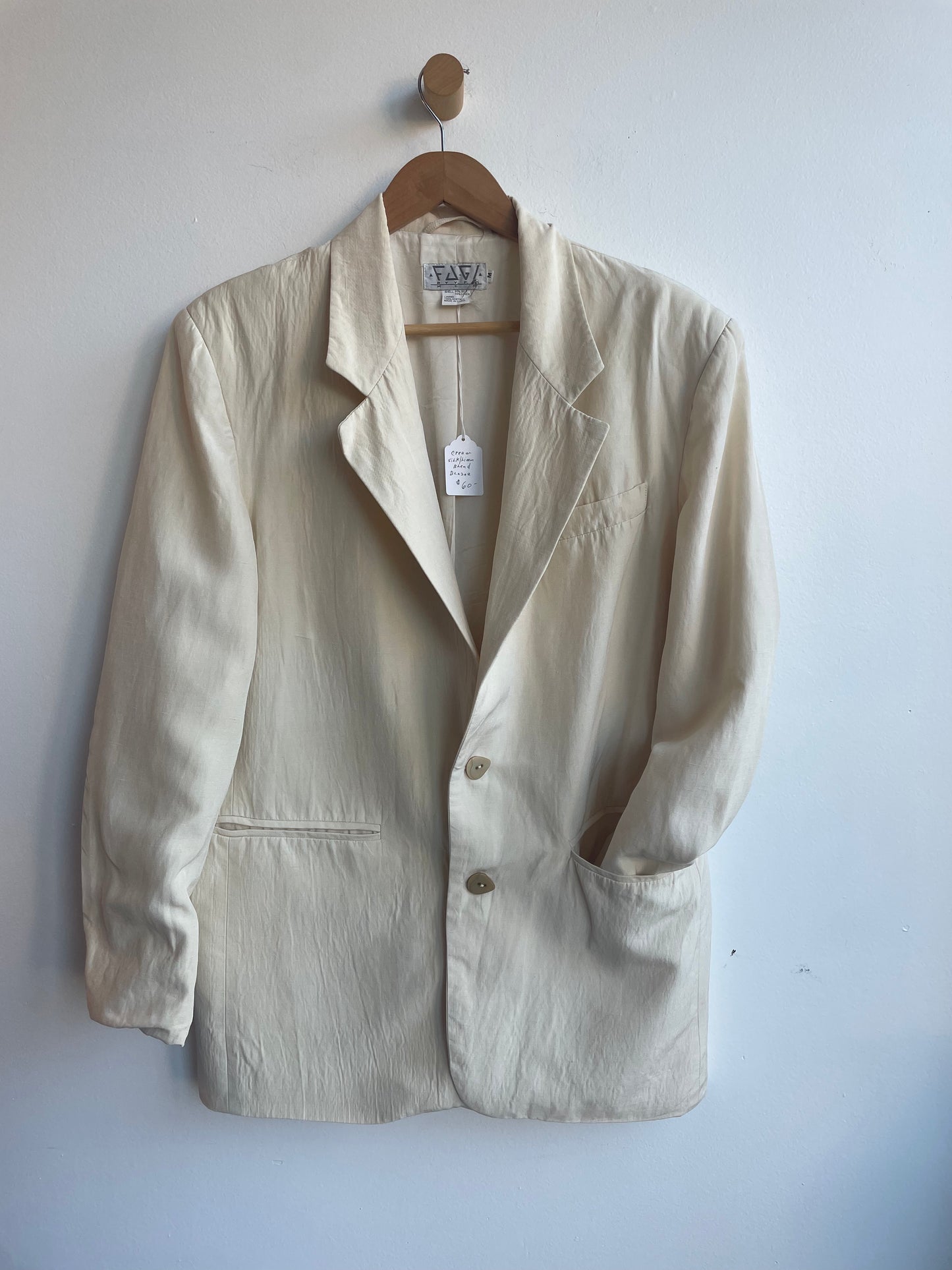 Cream Linen/Silk Blazer SS1-2