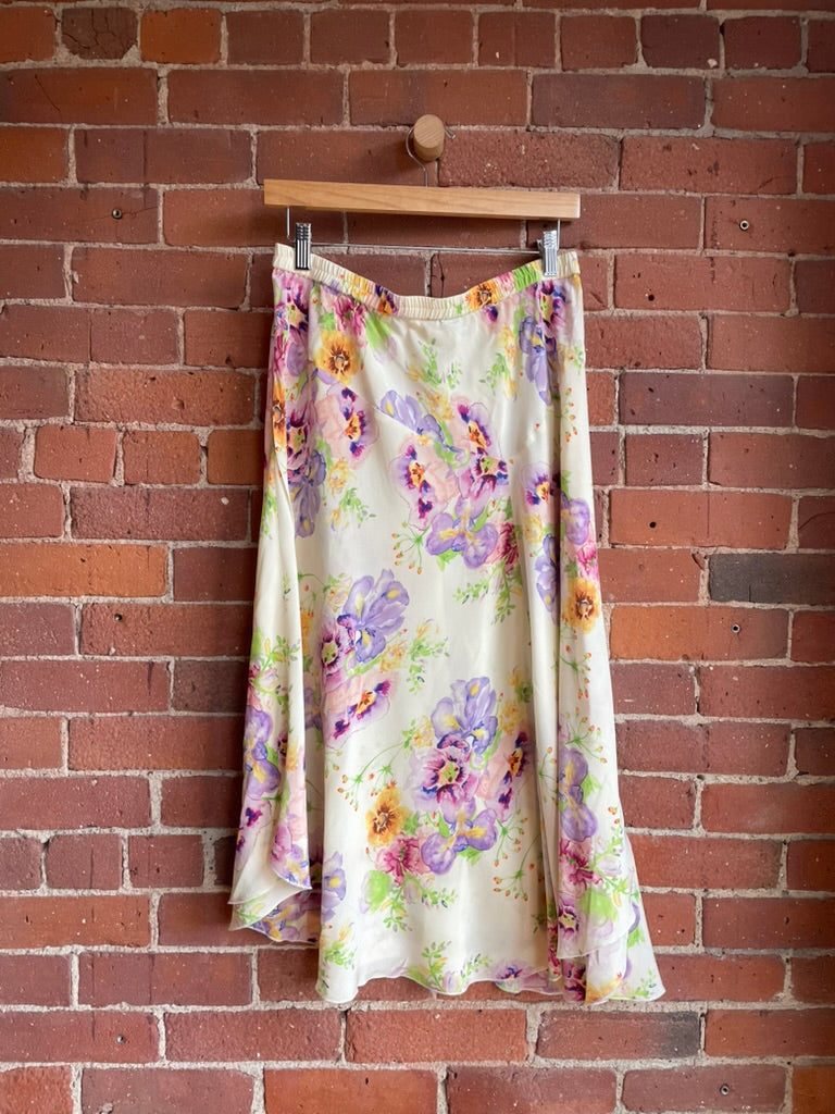 Floral Silk Skirt SS2