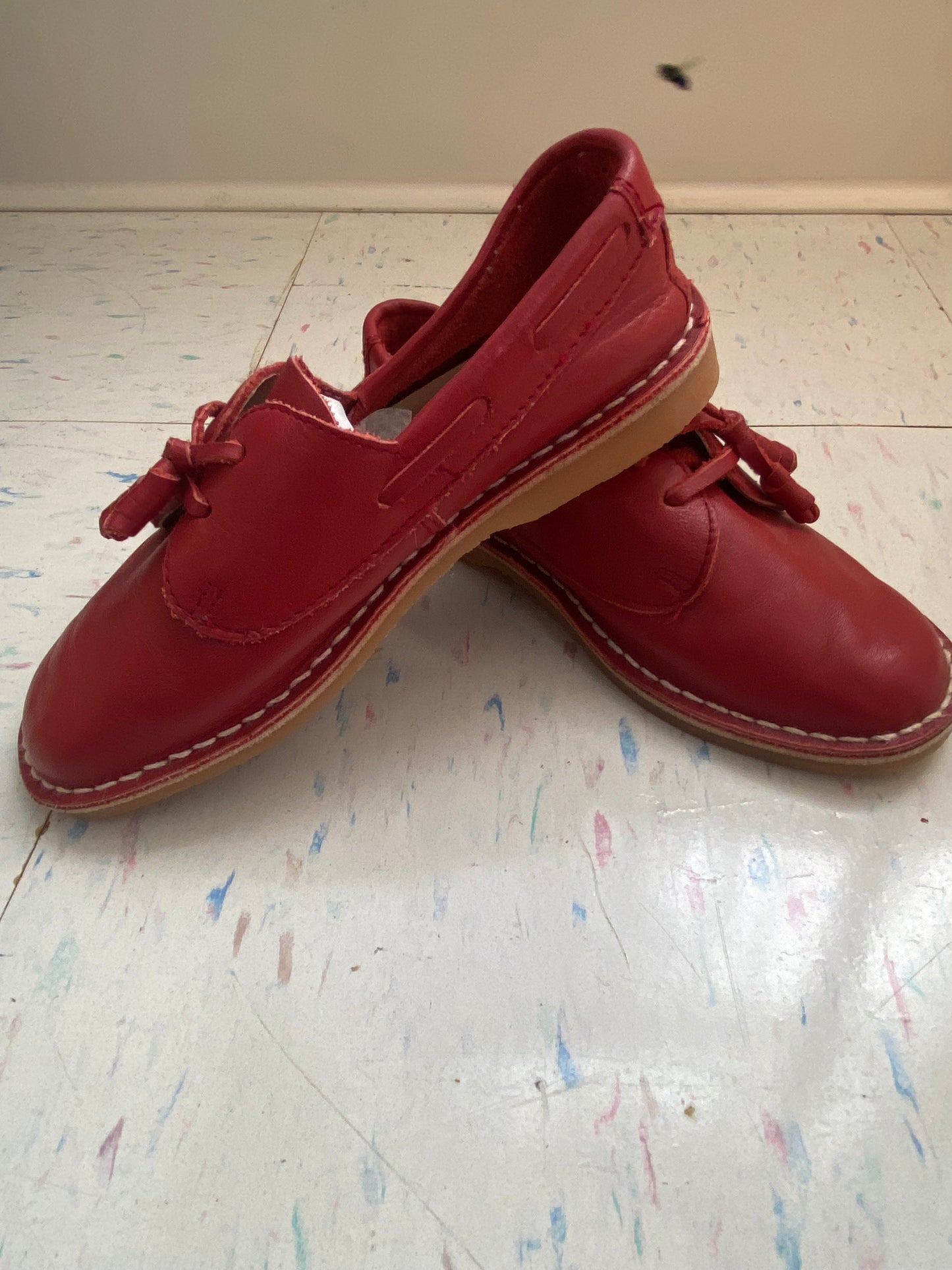 Little. Ones red leather loafers sz 13