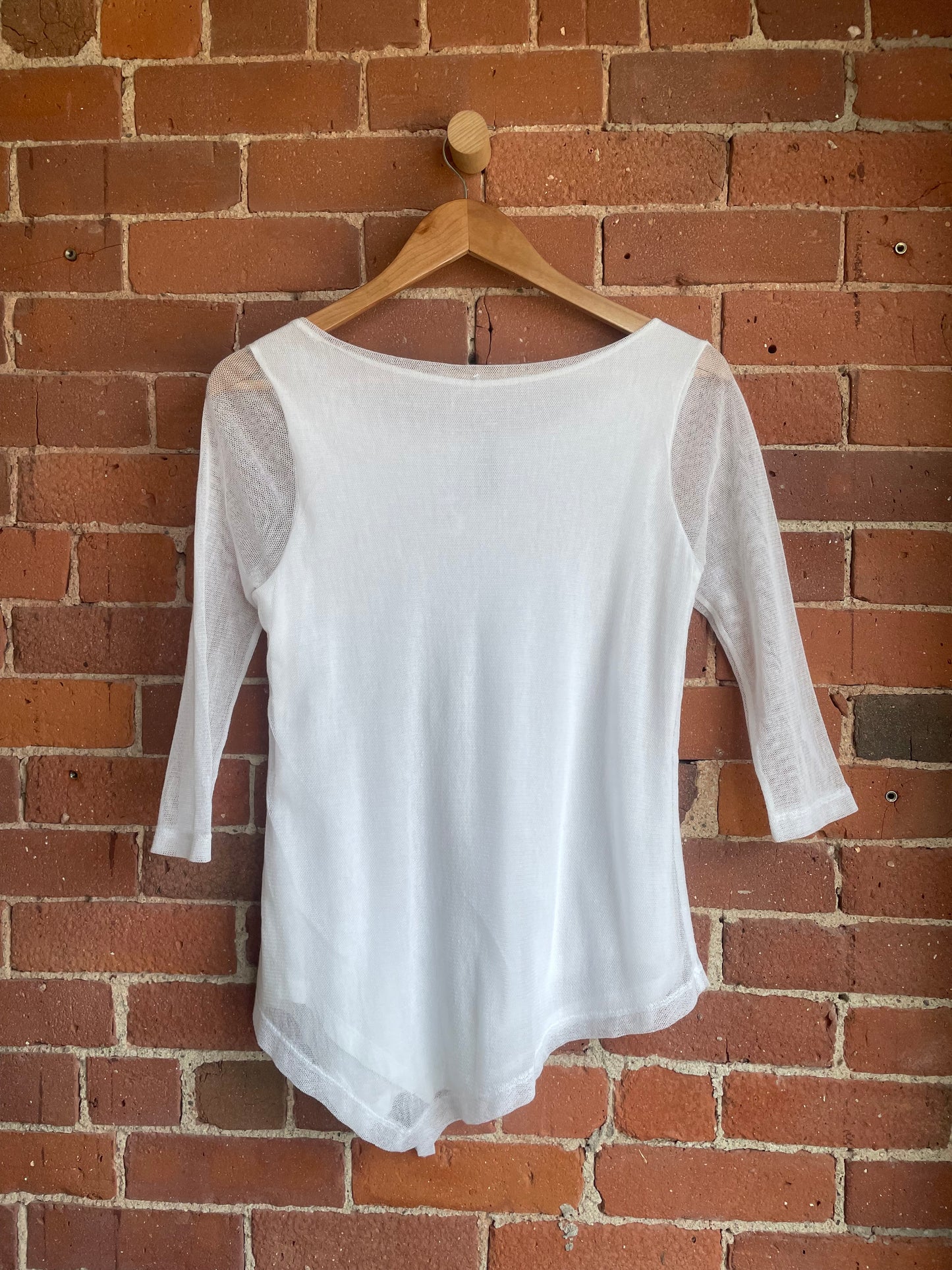 Asymmetrical Porto mesh top SS1