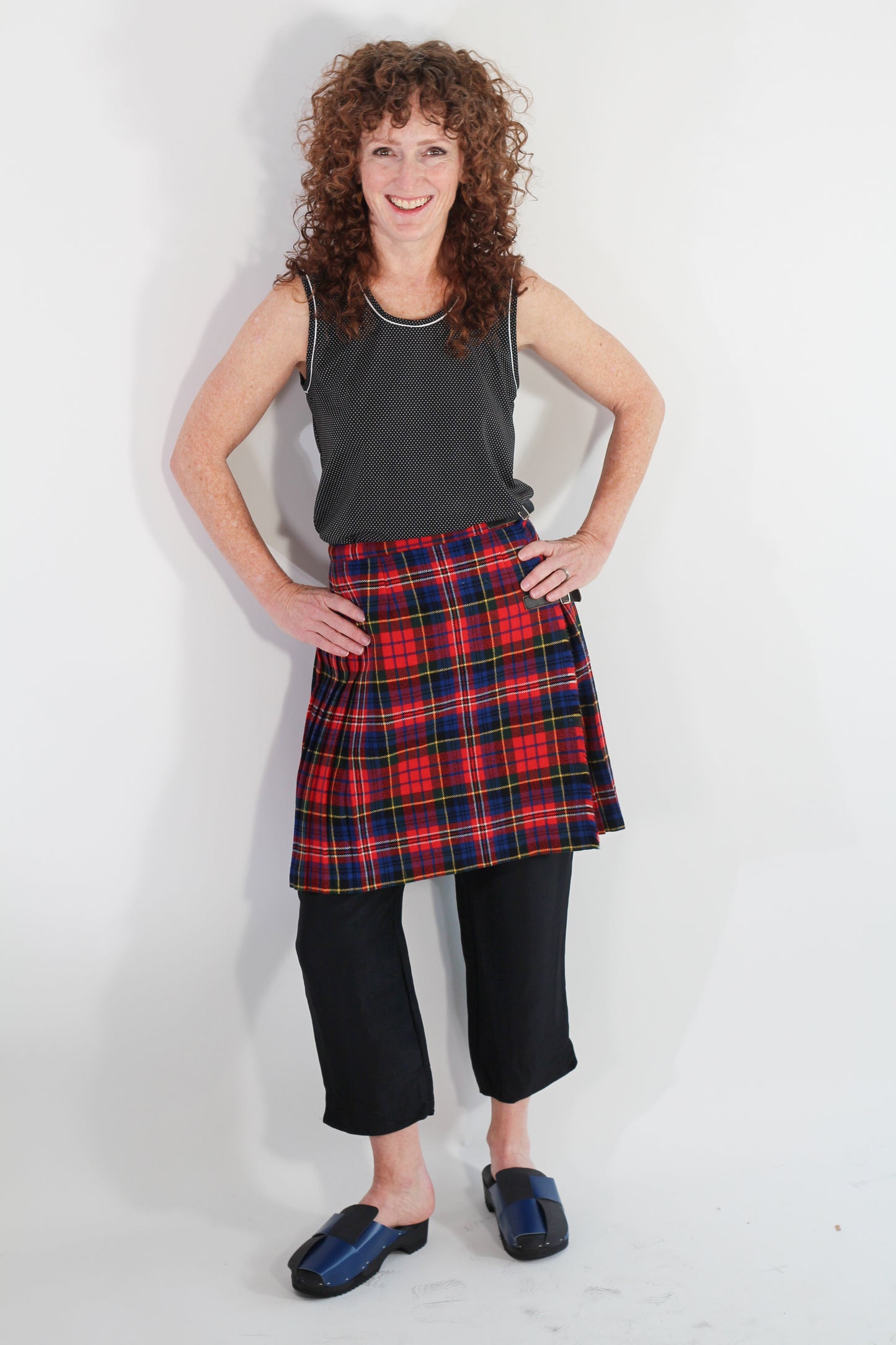 Tartan navy and red wool kilt SS 1