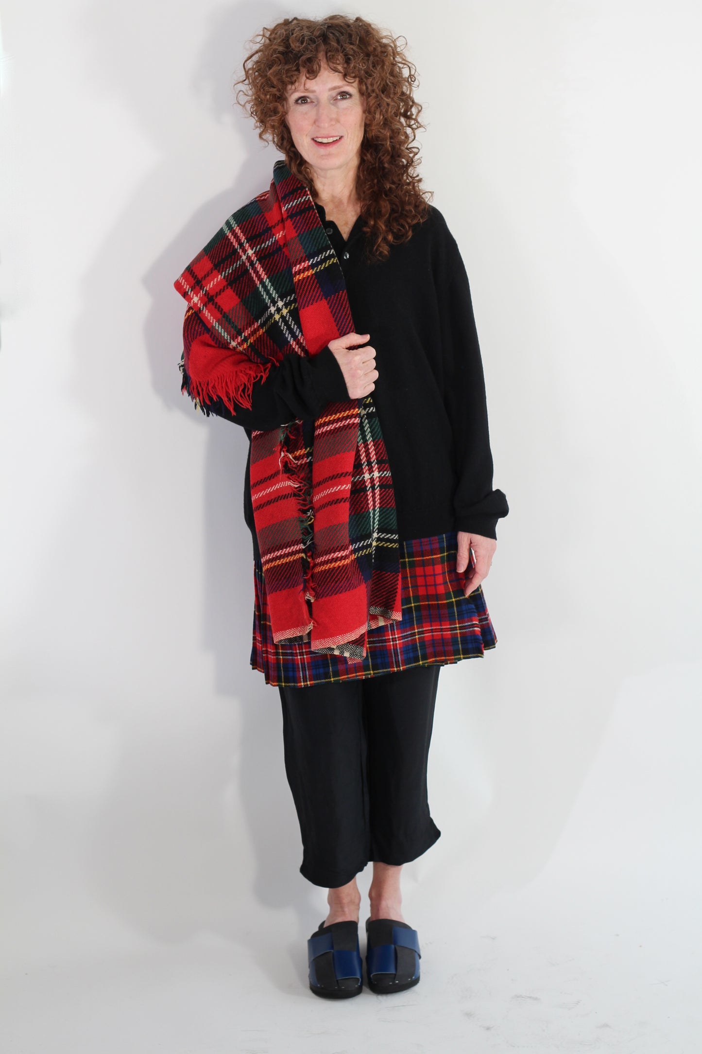 Tartan navy and red wool kilt SS 1