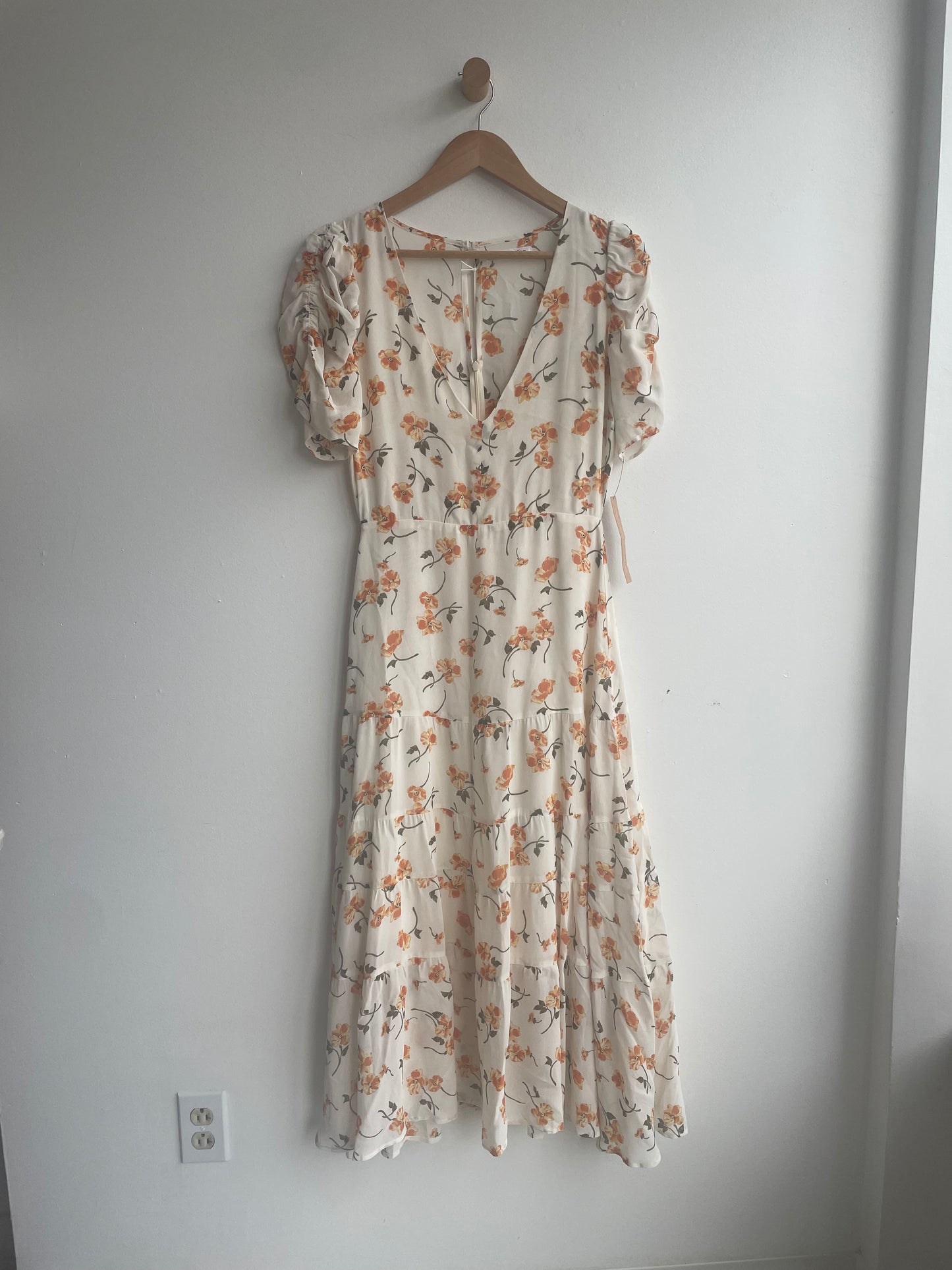 Tiered poppy print Reformation dress SS1