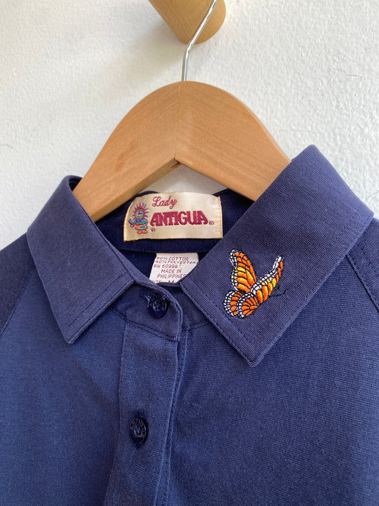 Butterfly collar navy polo SS1-2