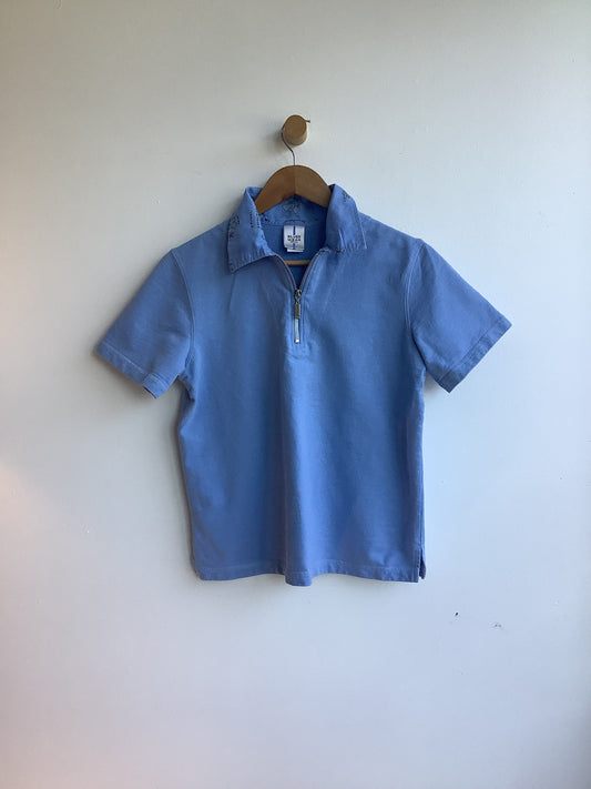Blue half-zip polo shirt SS1-2