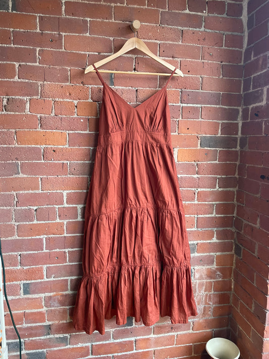 Conbipel Rust Ruffle Dress SS1