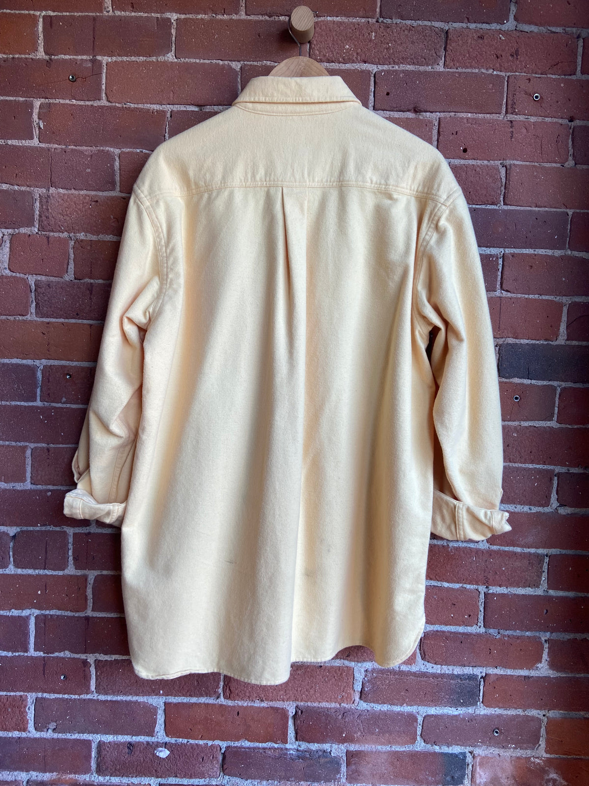 LL Bean yellow chamois button-up SS3