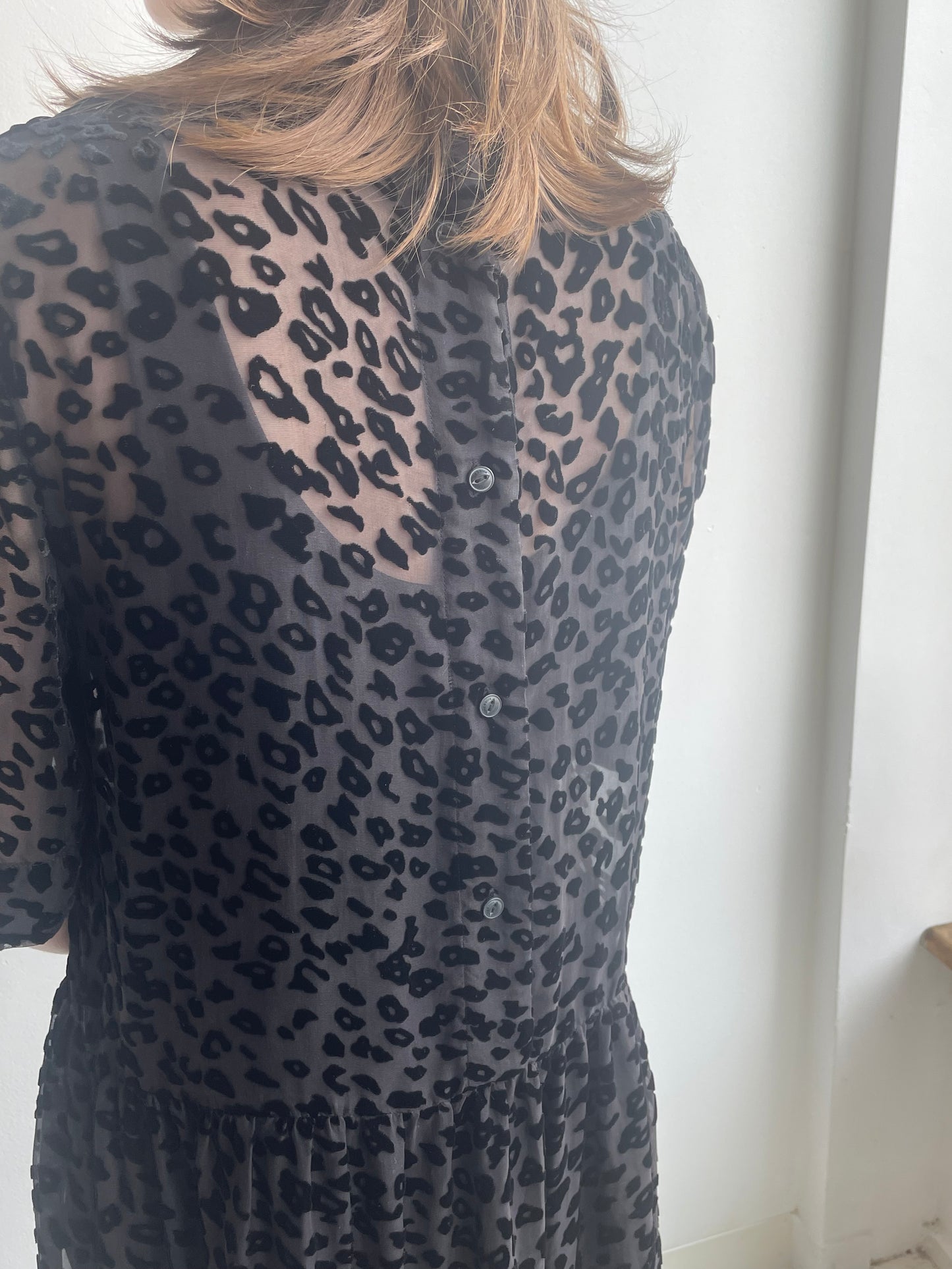 Sheer black cheetah print Rag and Bone dress SS1-2