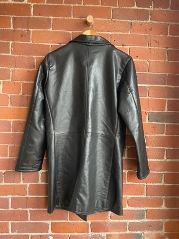 A. Collezioni Italian Long Leather Jacket SS1-2