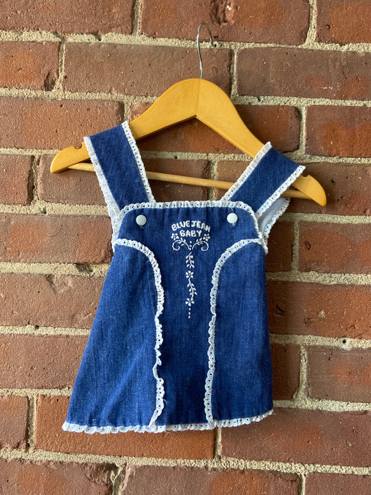 Little. Ones blue jean baby top sz 6mo (4,5)