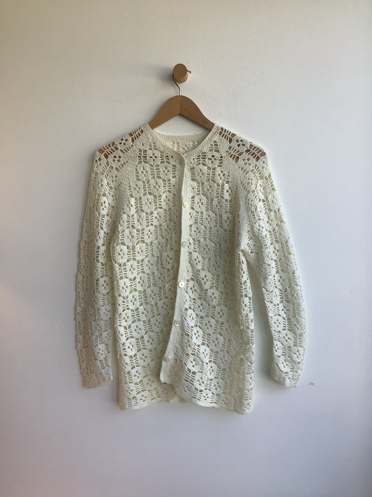 White crocheted cardigan SS1-2