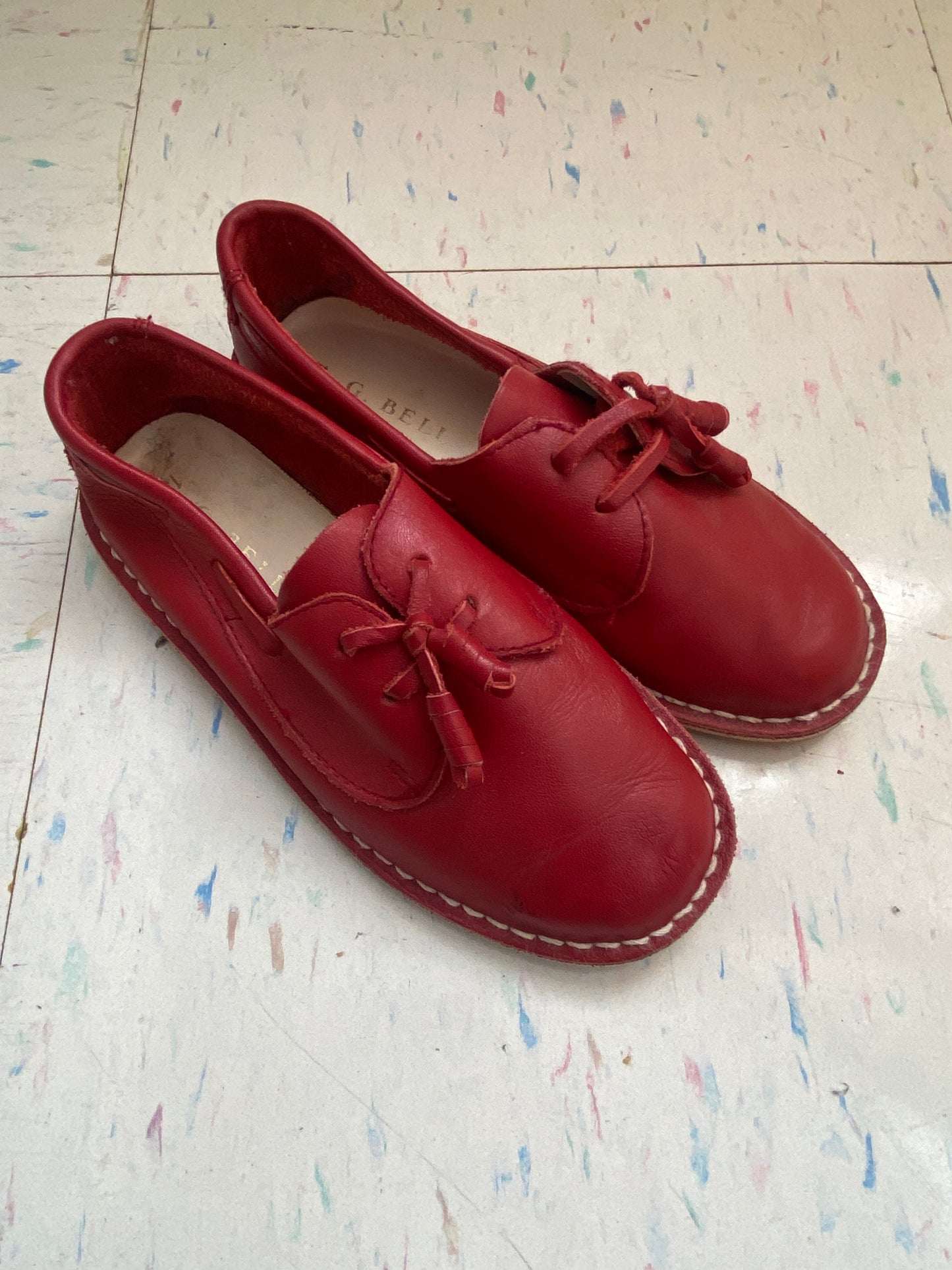 Little. Ones red leather loafers sz 13