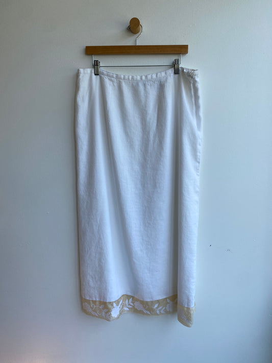 Floral detailed linen skirt SS3