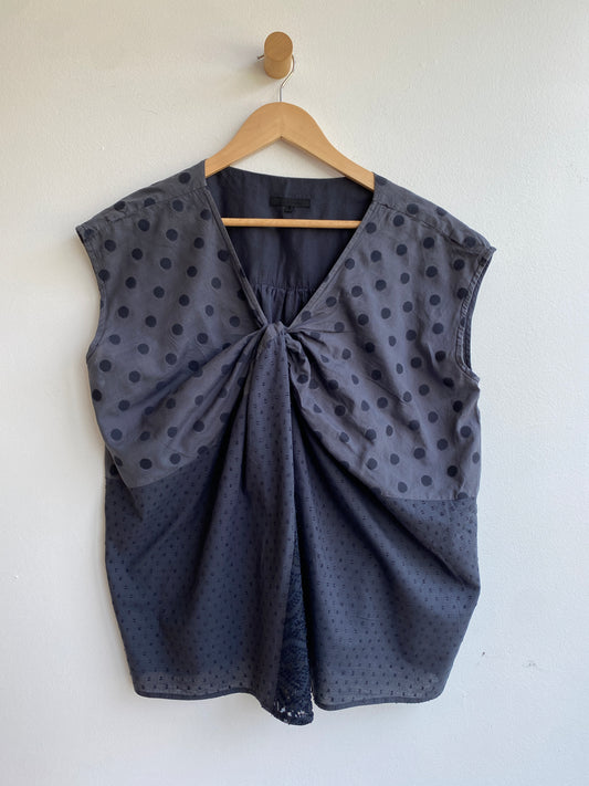 Charcoal grey textural top SS3