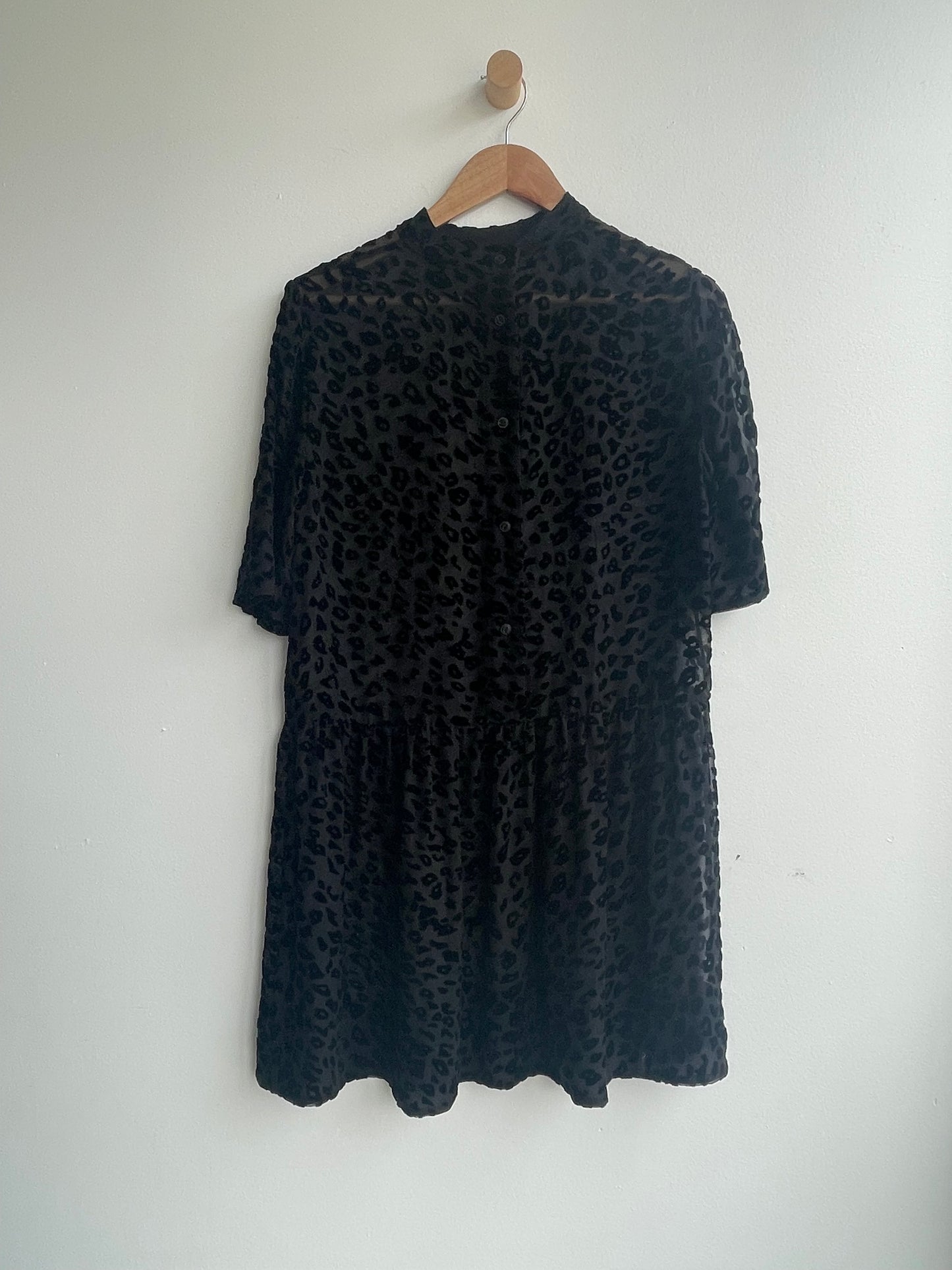 Sheer black cheetah print Rag and Bone dress SS1-2