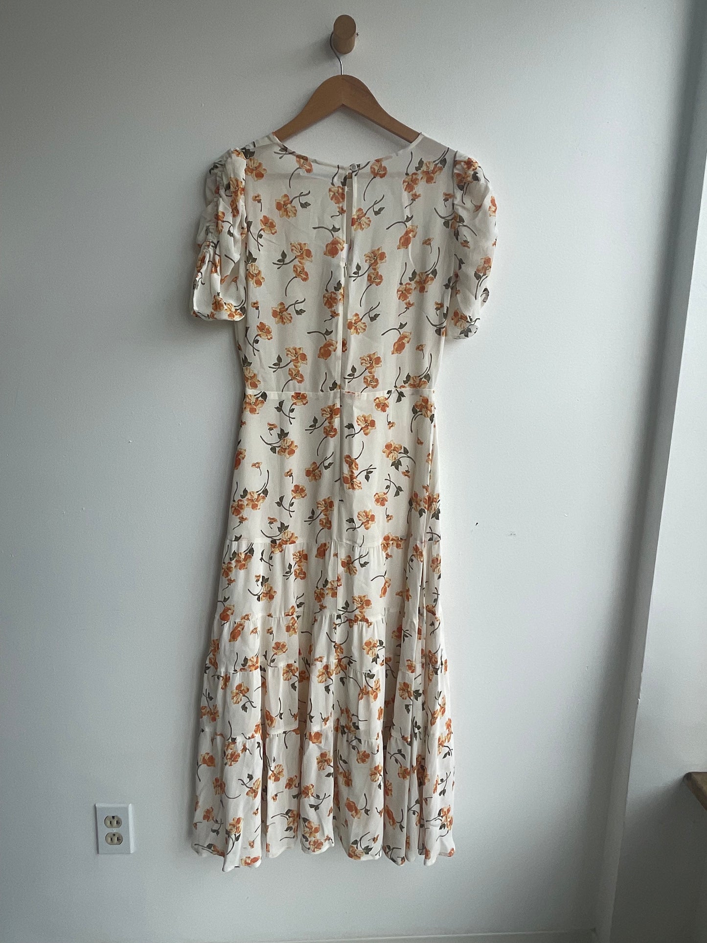Tiered poppy print Reformation dress SS1