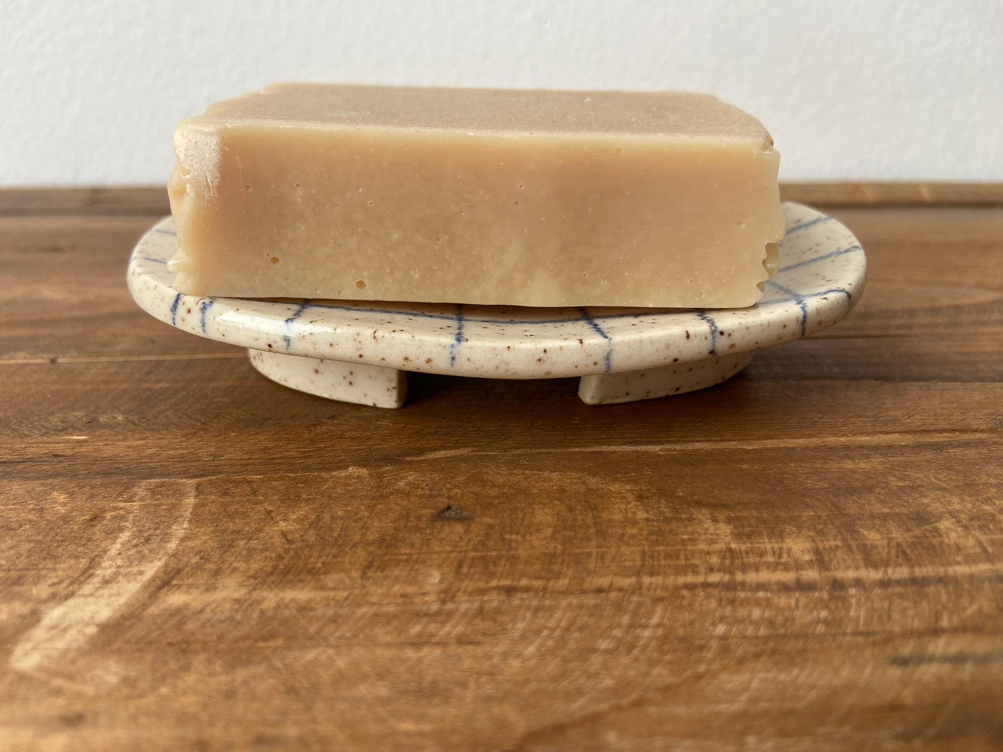 Ash & Clay blue grid soap dish