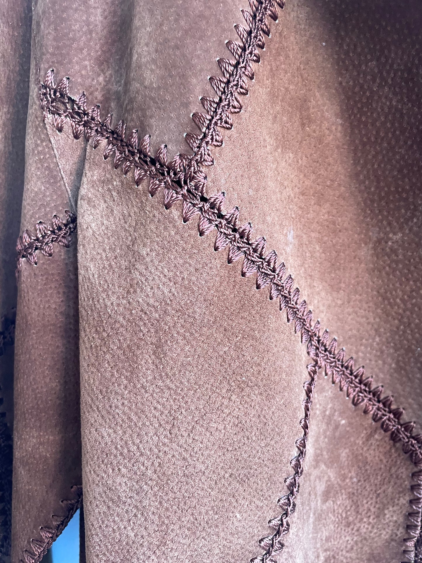 Brown Patchwork Leather Jacket SS1