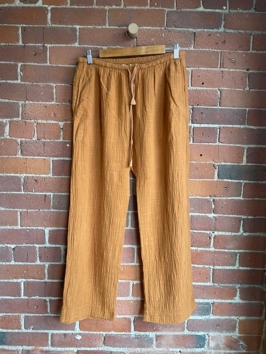 The Great drawstring brown linen pant SS2