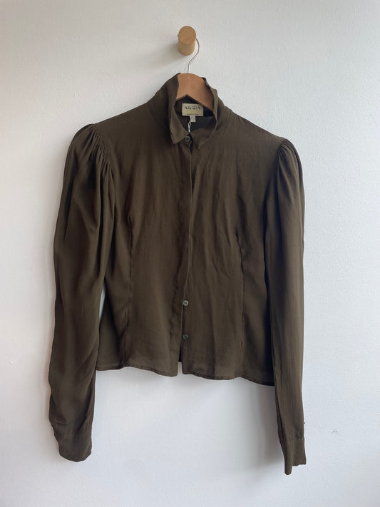 Brown Silk Blouse