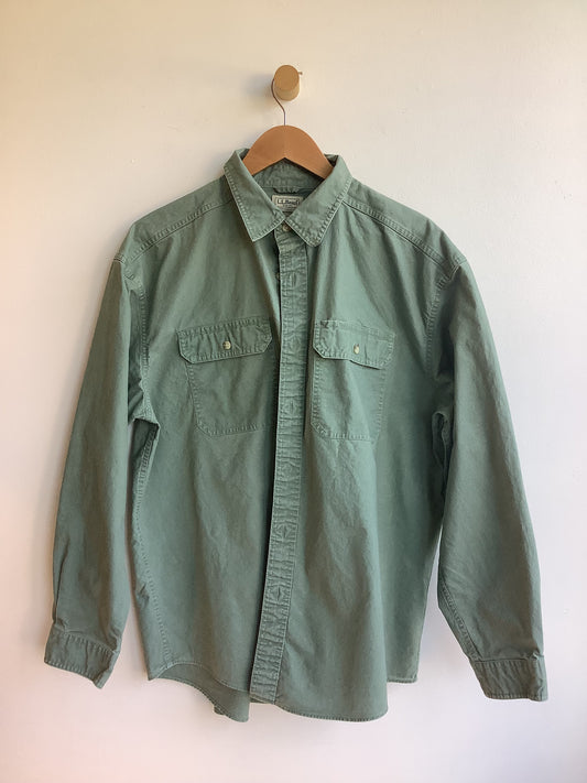Sage green L.L. Bean button-up SS2-3