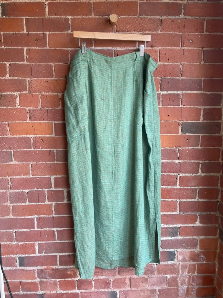 Flax Green Linen Skirt SS3