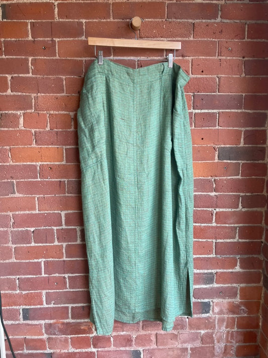 Flax Green Linen Skirt SS3