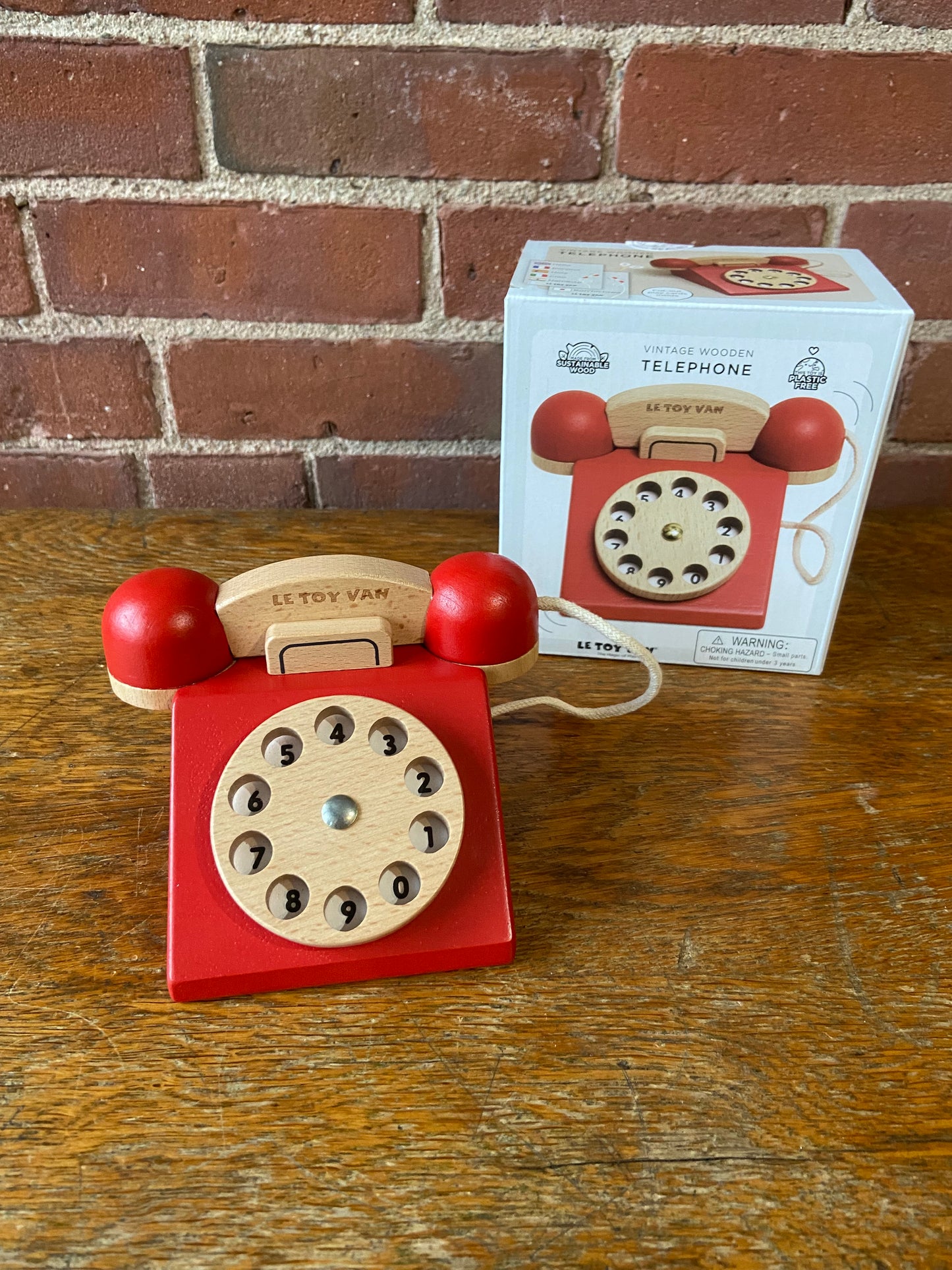 Vintage wooden telephone