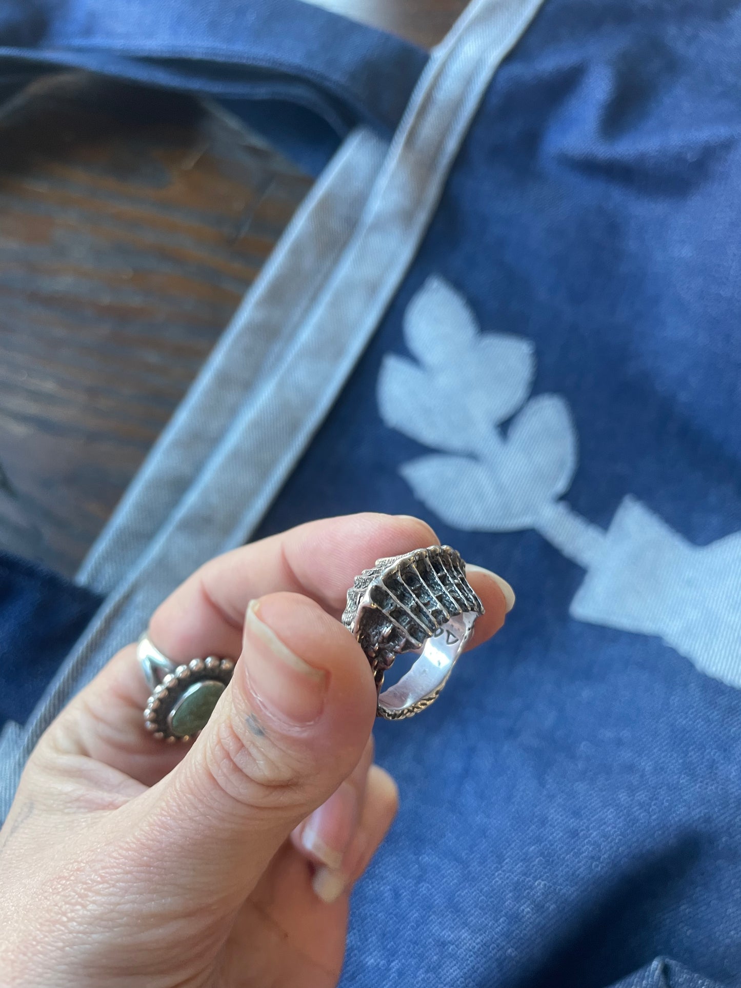 Brutalist Sterling Ring Size 7.5