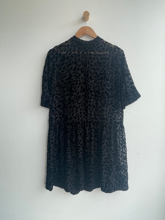 Sheer black cheetah print Rag and Bone dress SS1-2
