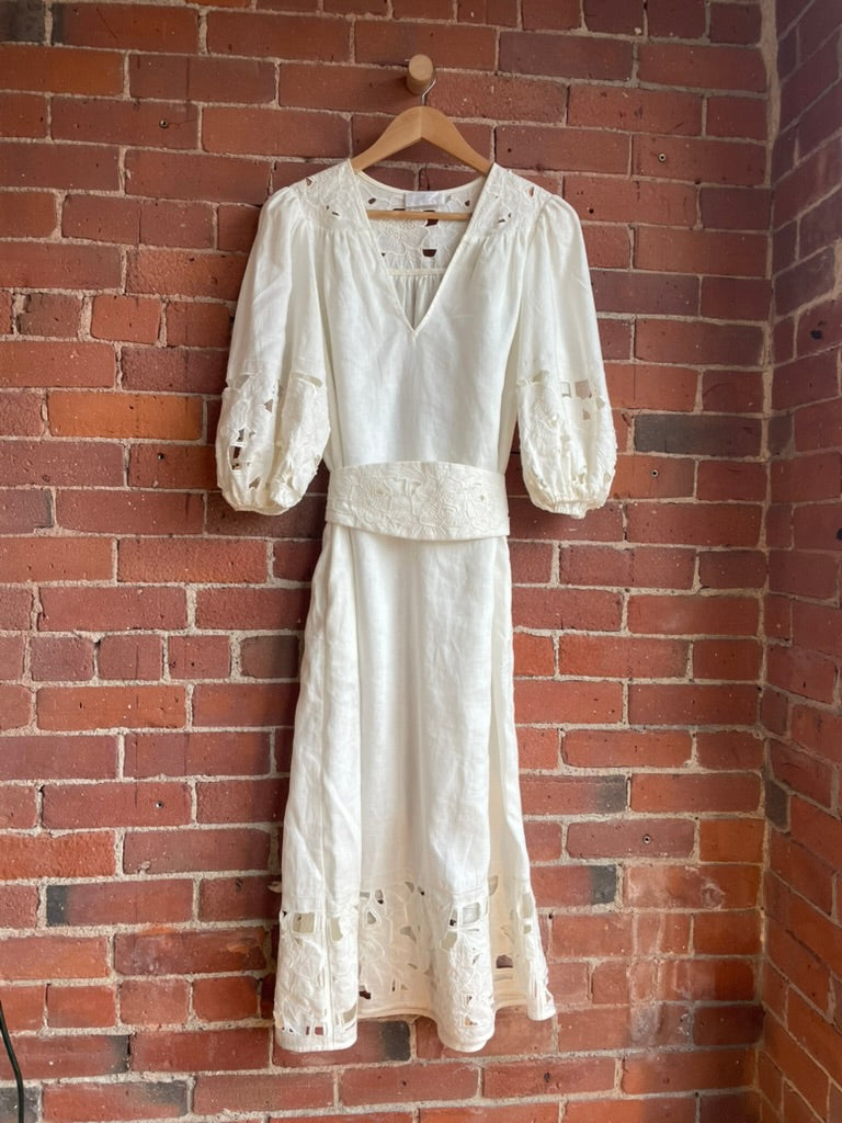 Zimmermann White Dress With Belt SS1-2