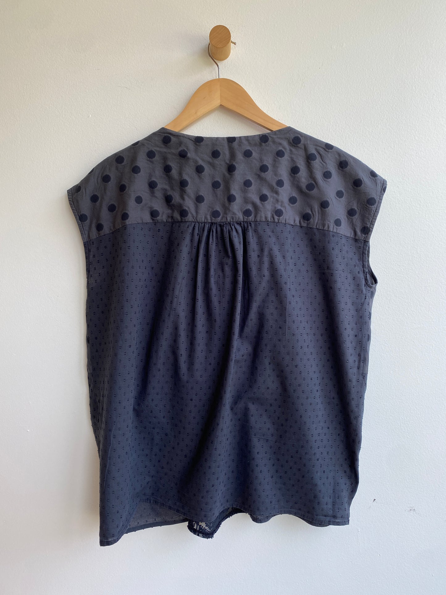Charcoal grey textural top SS3