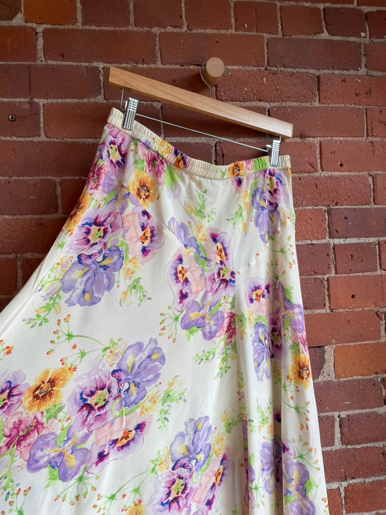 Floral Silk Skirt SS2
