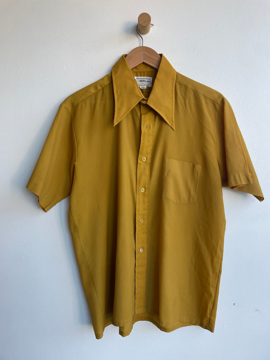 Mustard Short Sleeve Button-Up