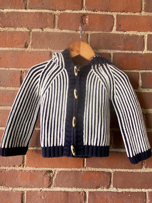 Little. Ones striped toggle sweater sz 12-18mo (2,11)