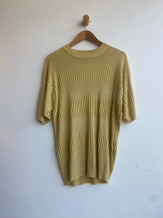 Yellow knit short-sleeve shirt SS3