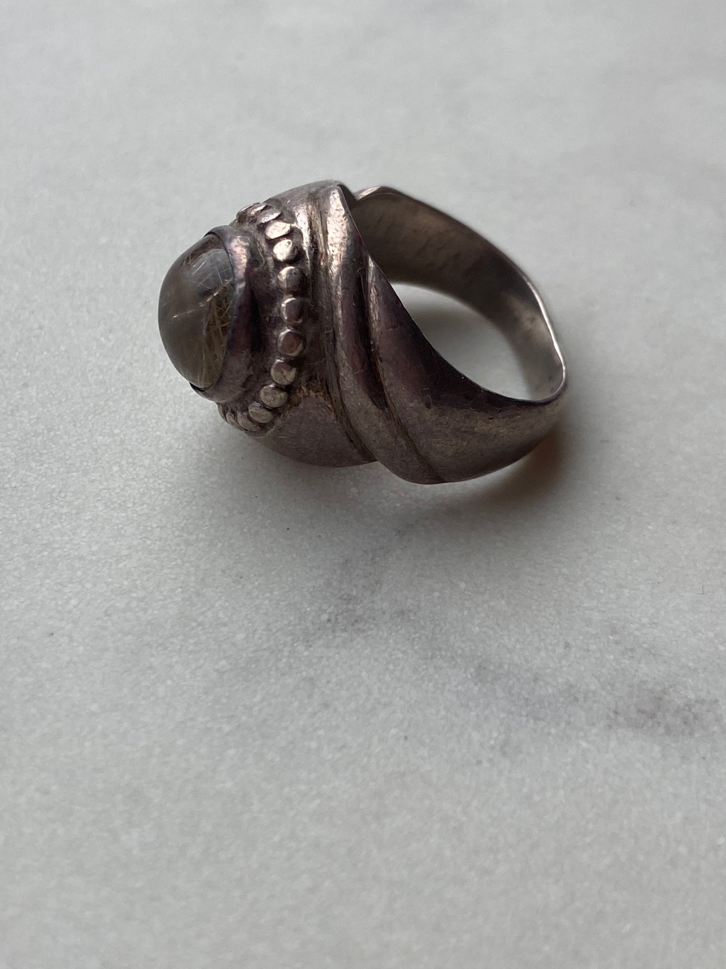 Vintage grey stone ring size 7.5
