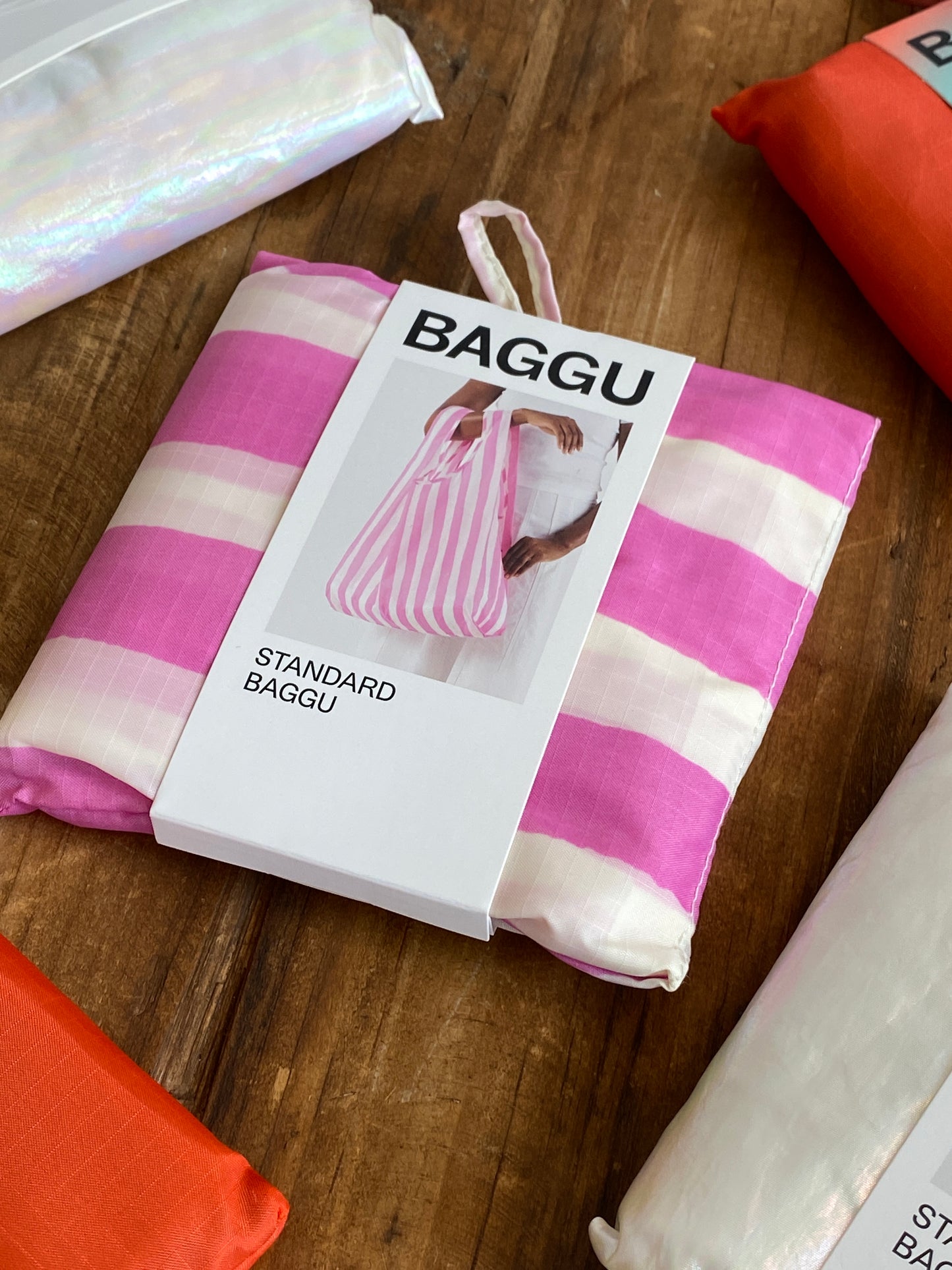 Standard Baggu Pink Painted Stripe