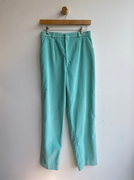 Teal wide wale corduroy pants SS1