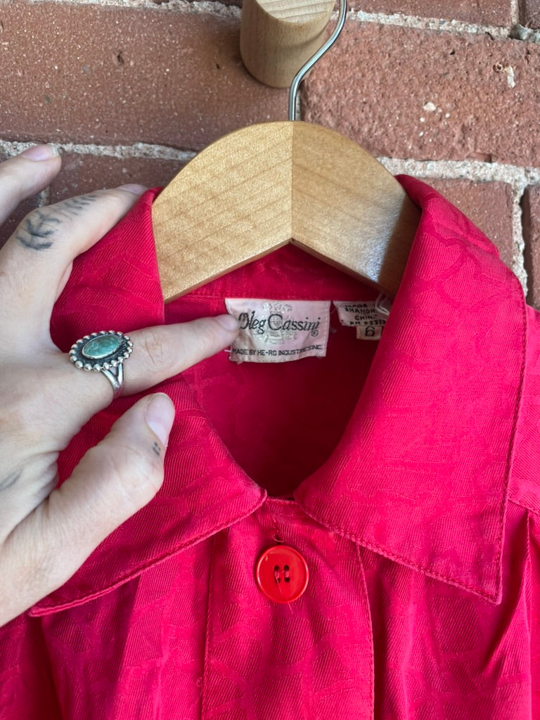 Red Patterned Blouse SS2