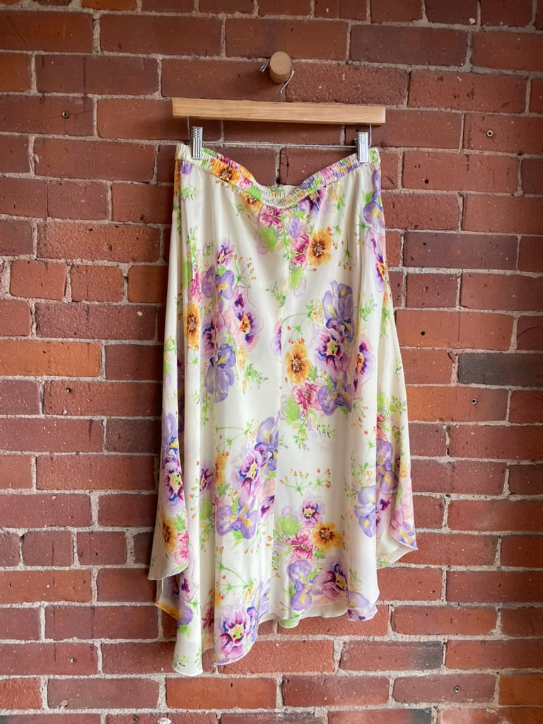 Floral Silk Skirt SS2