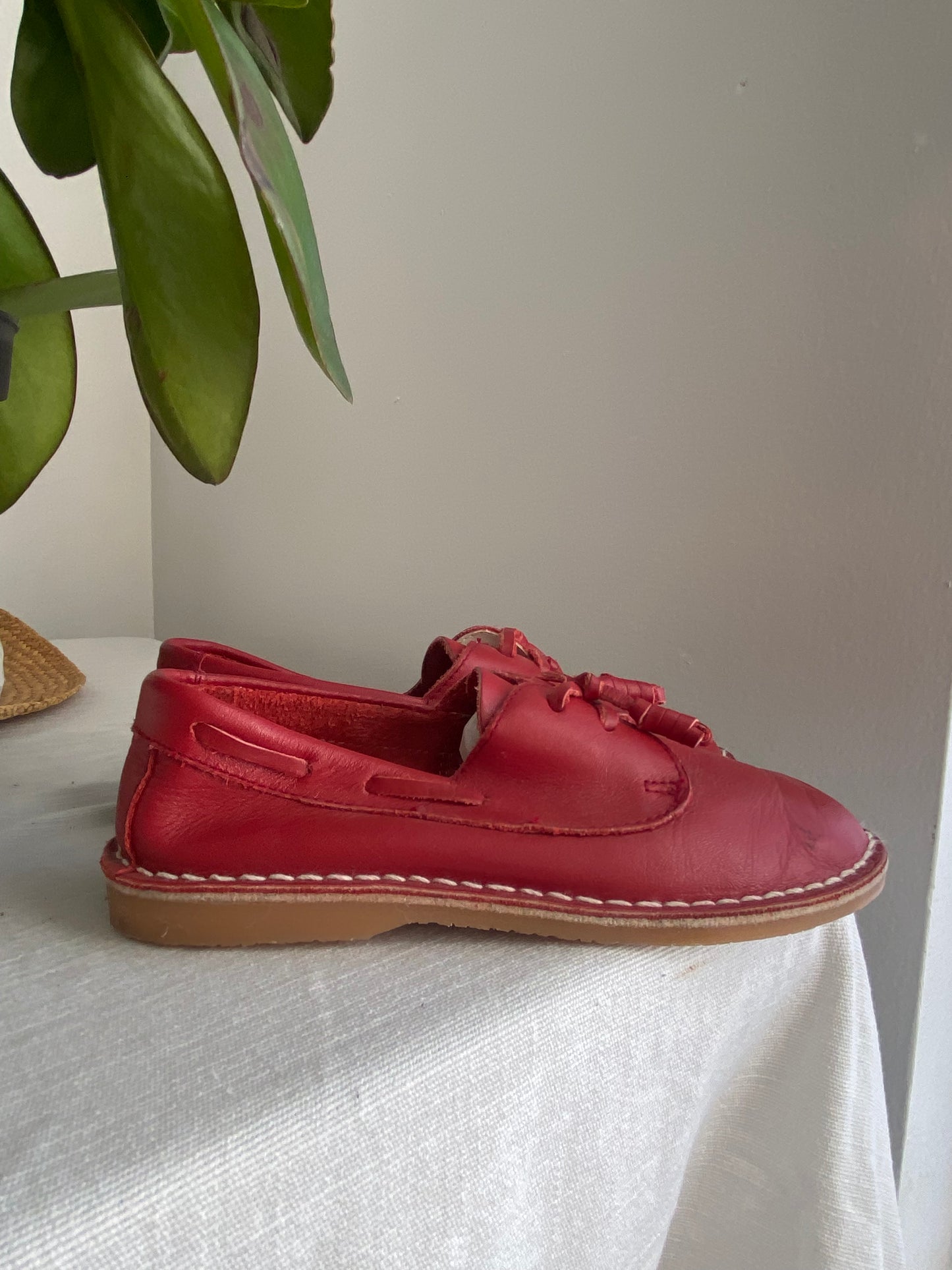 Little. Ones red leather loafers sz 13