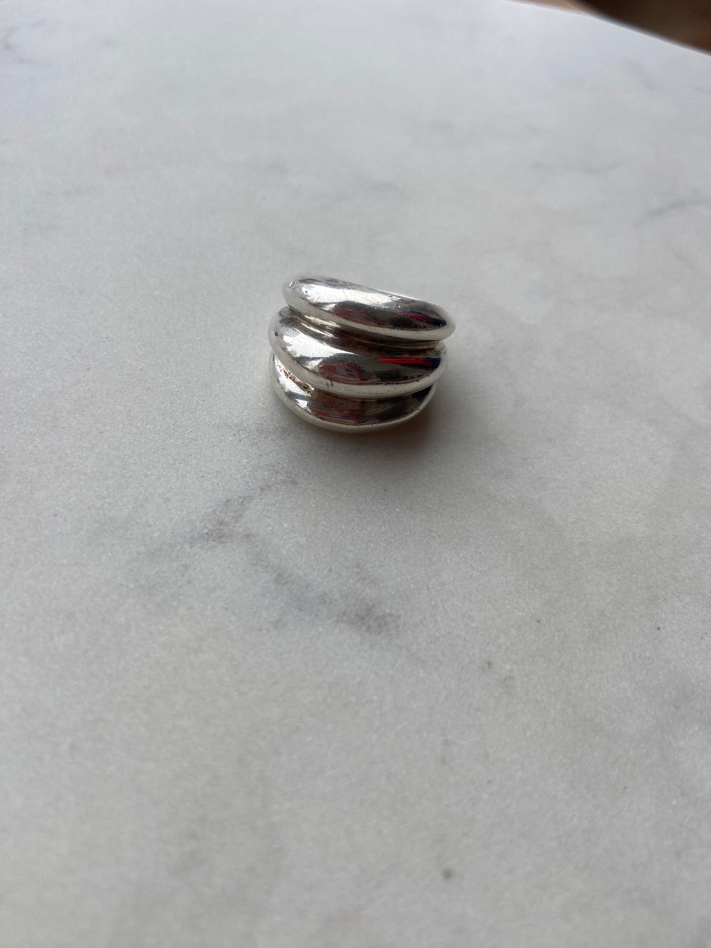 Silver bubble ring size 4.5