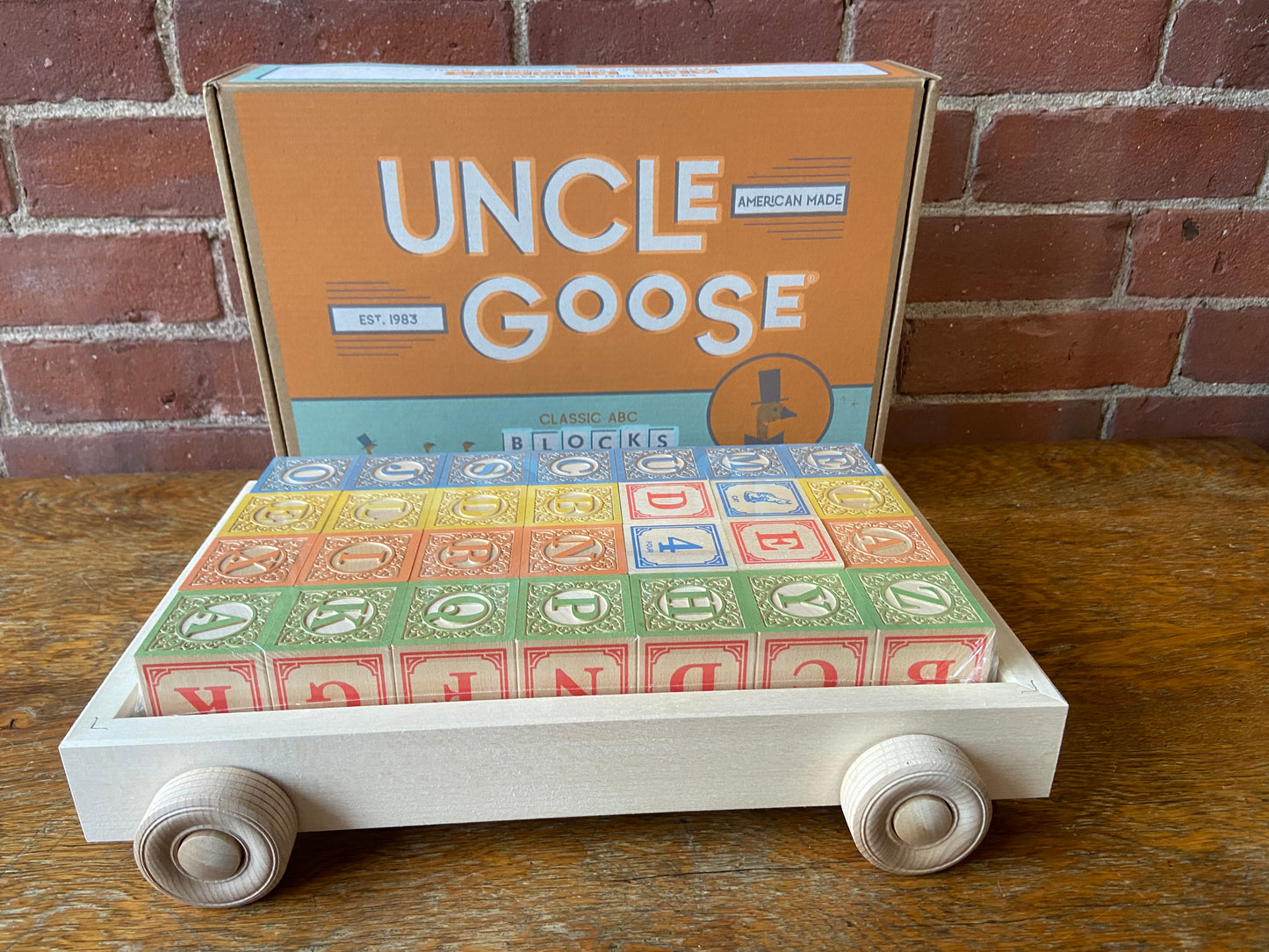 Uncle Goose classic ABC blocks with wagon