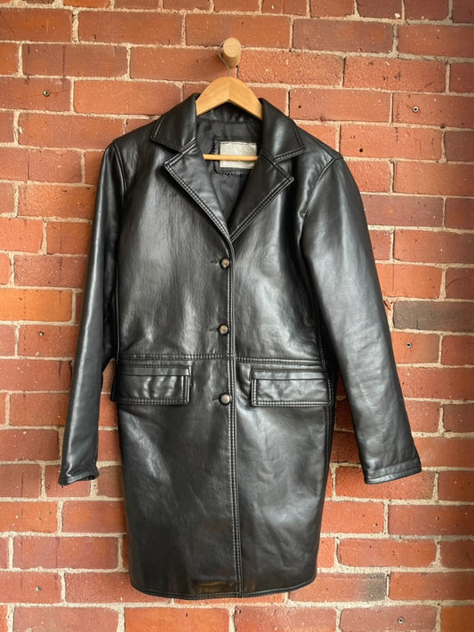 A. Collezioni Italian Long Leather Jacket SS1-2