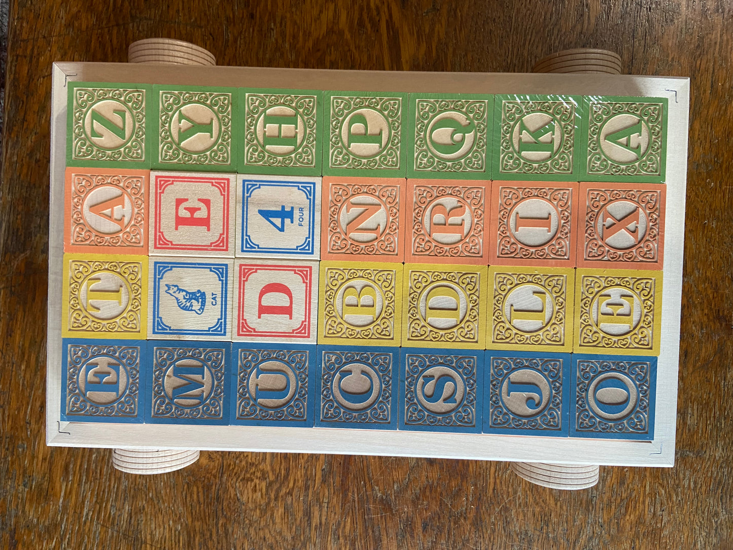 Uncle Goose classic ABC blocks with wagon
